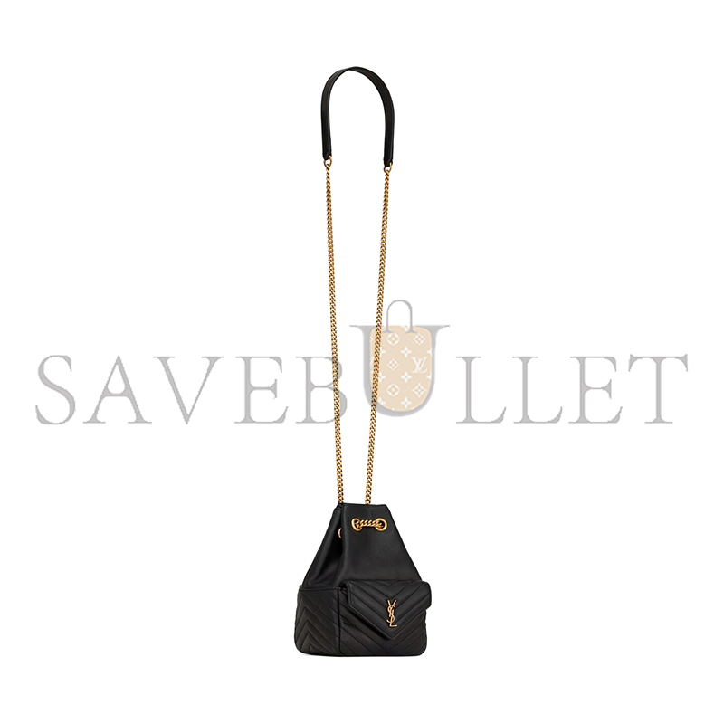 Y*L joe mini black quilted monogram bucket bag 7607451el071000 (19*13*13cm)